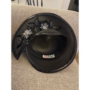 Vintage 40s Deborah New York Black Hat Size S-L
